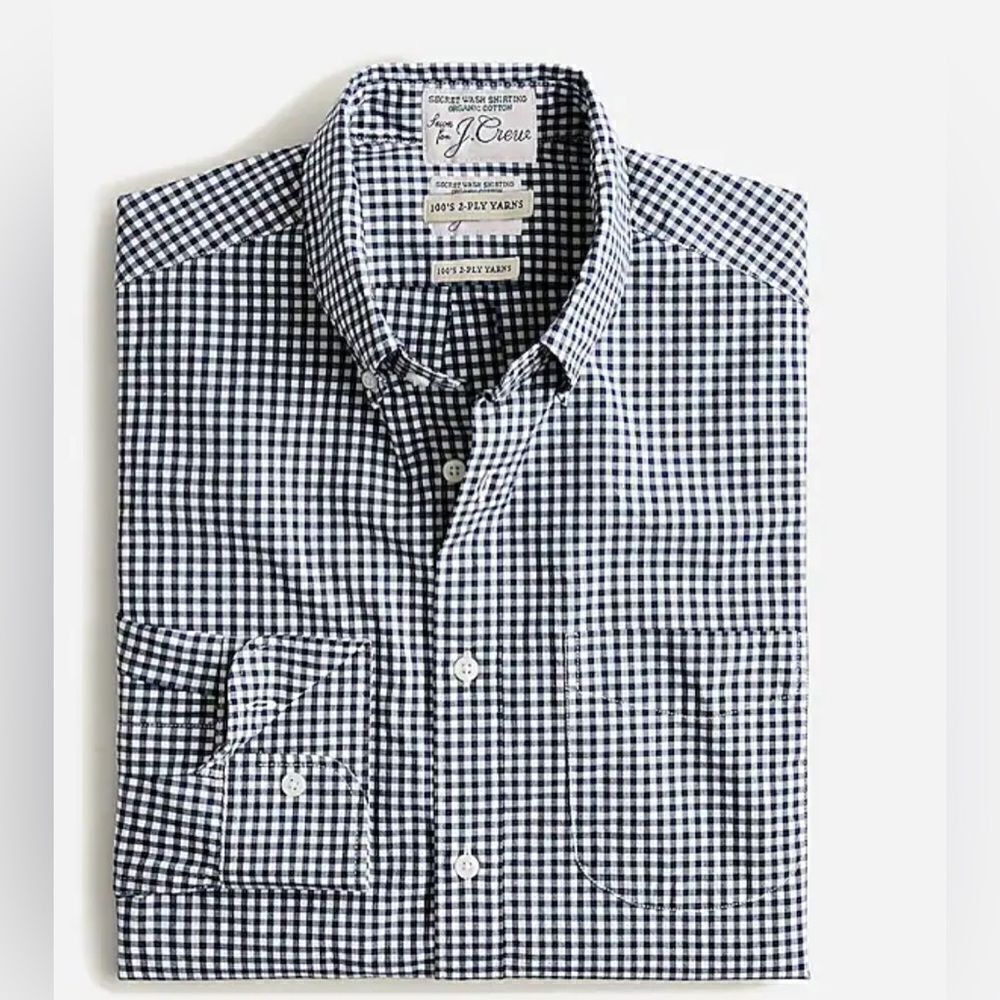 J.Crew Slim Untucked Secret Wash Organic Cotton Poplin Shirt New !